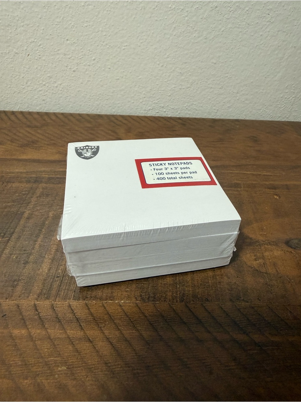 NFL - Raiders 3x3 Sticky Notes 4 Pads 400 Sheets Total